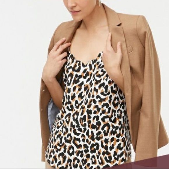 J.Crew Factory Leopard Scalloped Cami Top - Picture 4 of 6